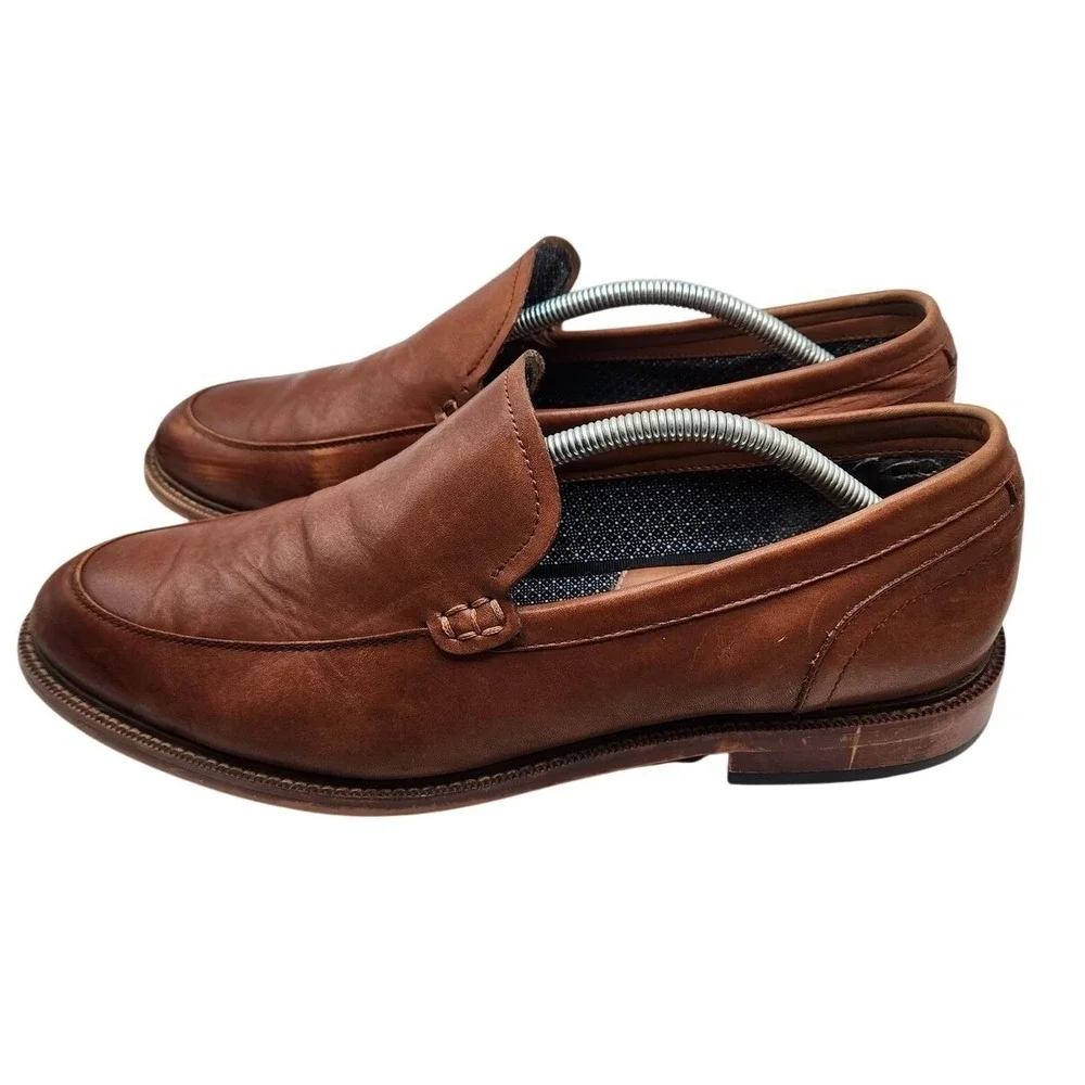 Aston Grey Shoes Mens Size 11.5 Brown Leather Slip‎ On Oxford Dress Formal